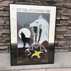 Jim Yellowhawk Ce'Tan Gi Art Print Poster For First Inidan Market 1990 Dayton