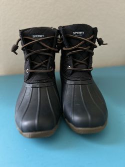SPERRY BLACK DUCK BOOT NEW GIRLS SIZE 4