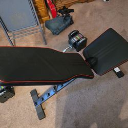 Powerblock pro series 50, bench and barbell