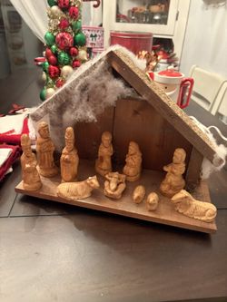Hand Carved Wood Nativity Set