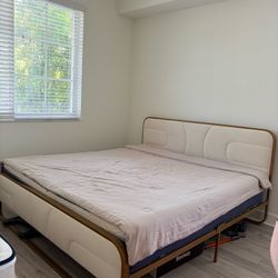 Bed Frame - Cream and Gold King size
