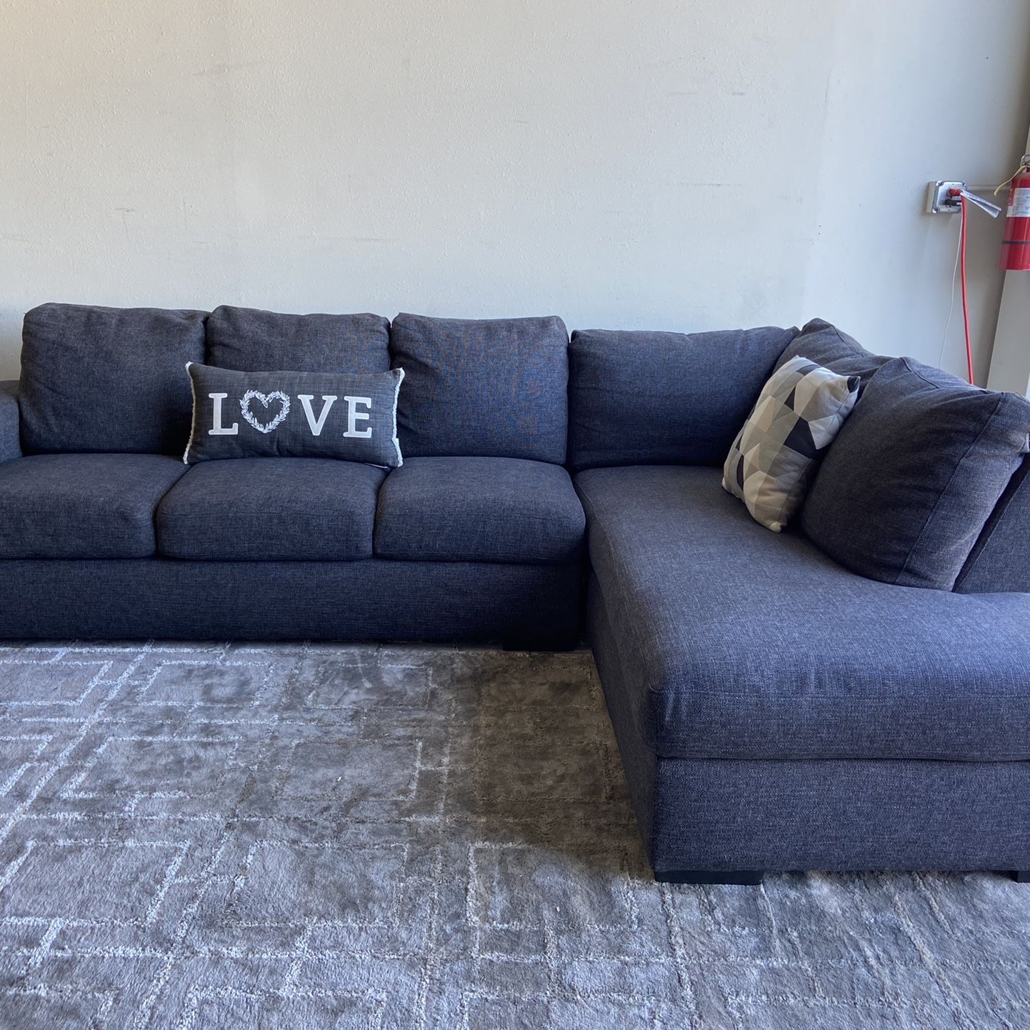 Lucy dark grey 2 piece sectional deals