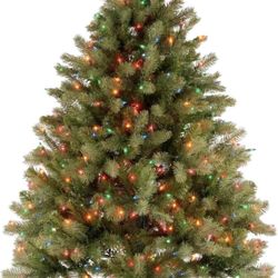 National Tree Company 4.5 ft Pre-Lit Downswept Douglas Fir Christmas Tree