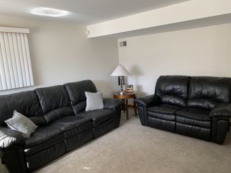 Black Leather Sofa And Loveseat Elran