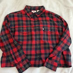 Levis cropped flannel