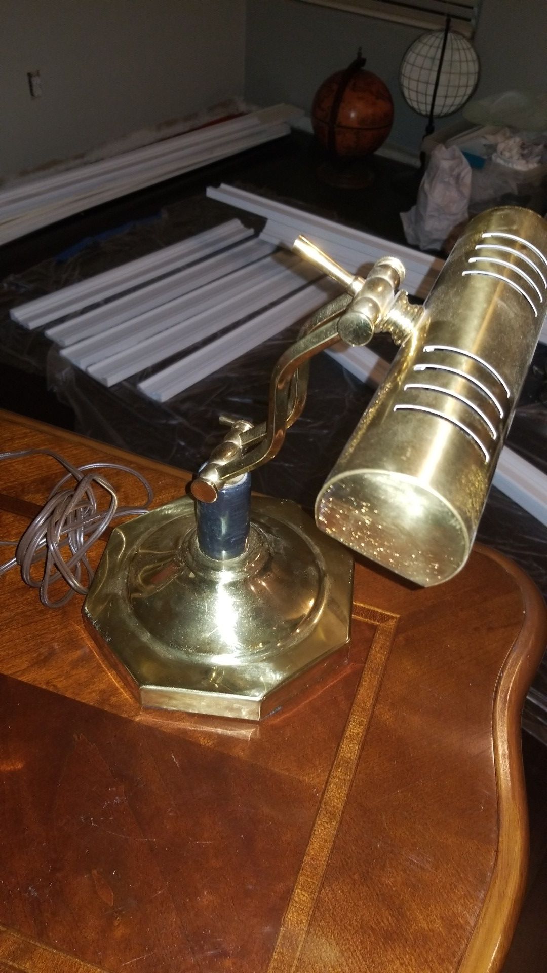 Vintage Brass Piano Banker Table Desk Lamp Adjustable VERY NICE