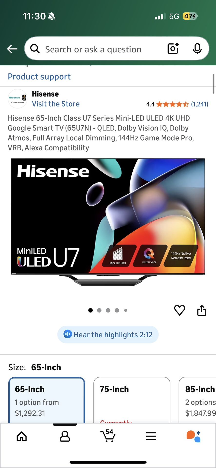 Hisense U7 Mini Led