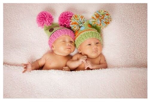 Set Of Adorable Handmade Pom Pom Hats