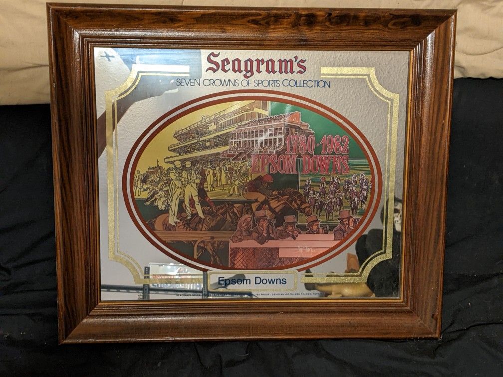 Vintage Seagrams Seven Bar Mirror Epsom Downs