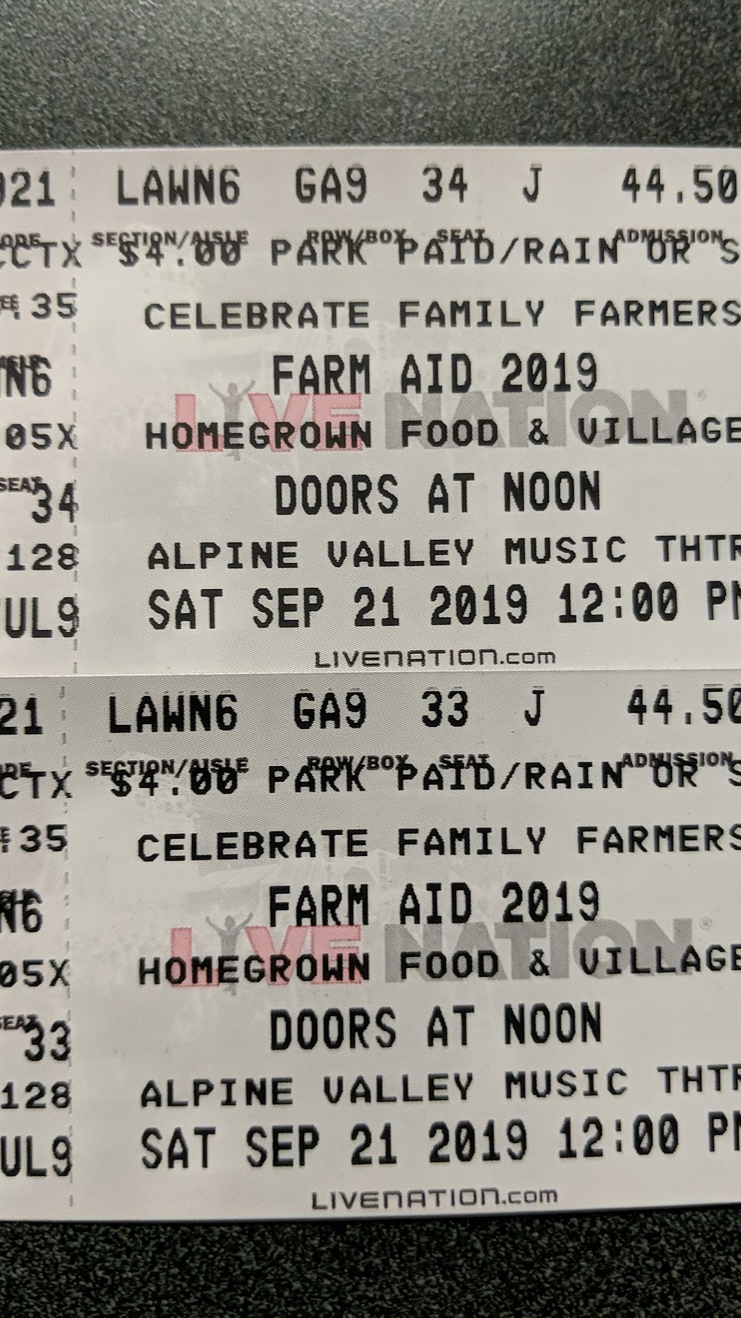 Farm Aid Lawn Seats