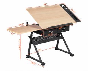 Adjustable Drafting Table Drawing Table Artist Desk Tilting Tabletop Art Craft Desk