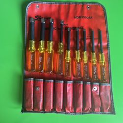 Snap On Vintage 9pc Metric Nut Driver Set (NDM1090AK)