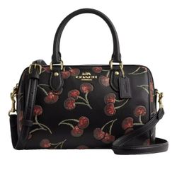 Coach Rowan Satchel Cherry Print New