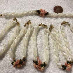 Mother Pearl And Coral Bracelet