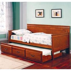 New! Fountain Louis Philippe Oak Twin Daybed with Trundle $39 Down (NO CREDIT CHECK FINANCING)
