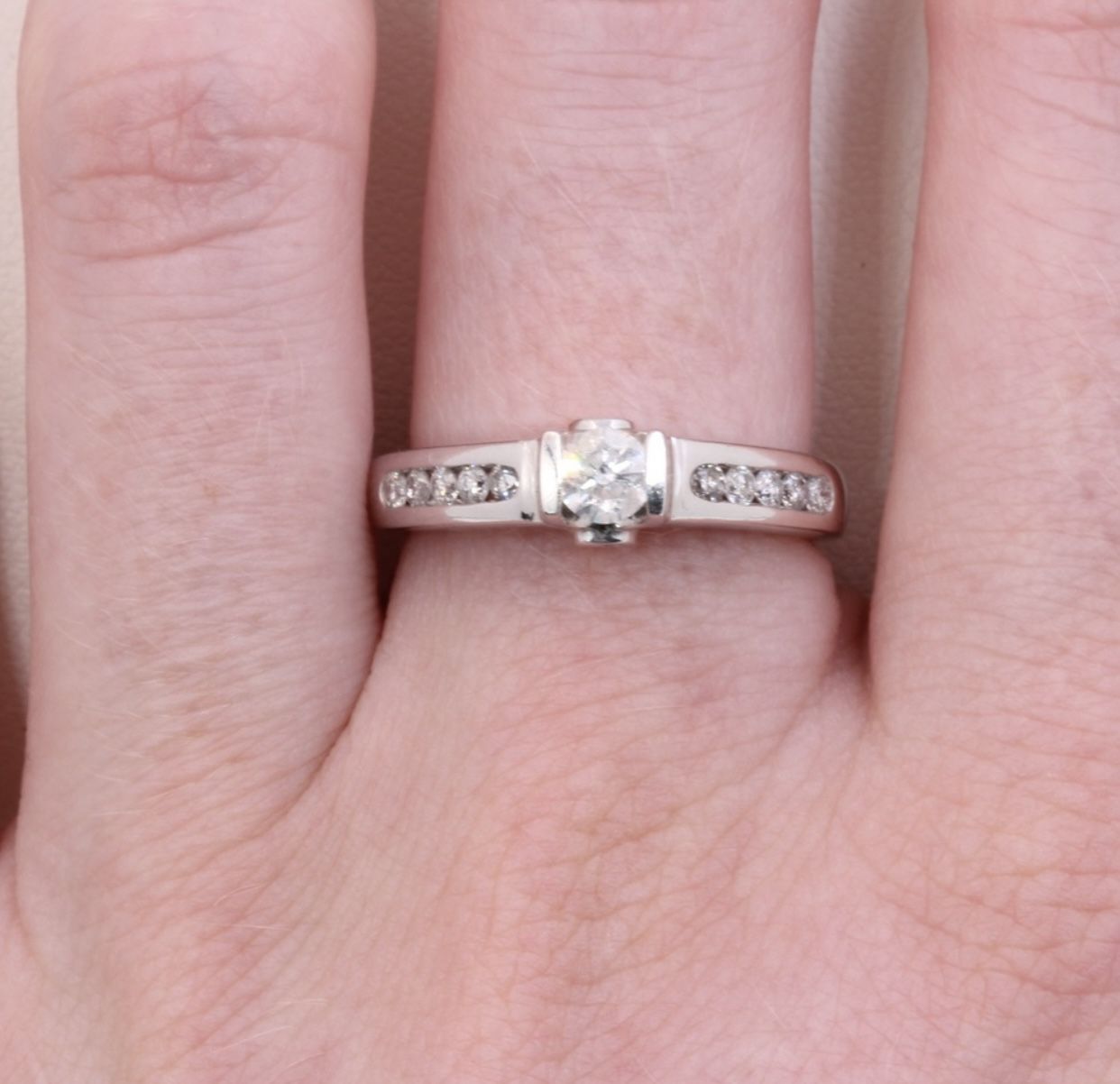 1/2 Carat Diamond 10k White Gold Engagement Wedding Ring Women’s 