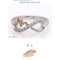 Kay Jewelers Infinity Heartbeat Ring size 7/8