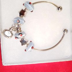 Murano Beaded Charm Bracelet
