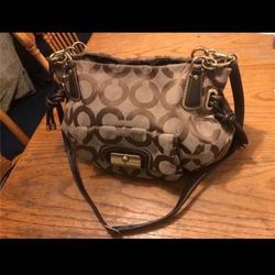 Coach Brown Signature Logo Great Size Purse