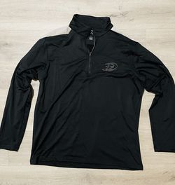 Anaheim Ducks Antigua Tribute Quarter-Zip Pullover Top - Black Large