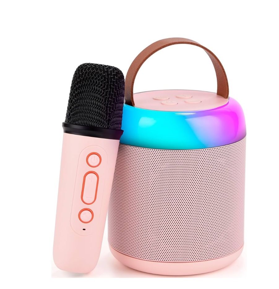 Karaoke Machine for Kids Teens Adults, Portable Bluetooth Speaker with Wireless Microphone