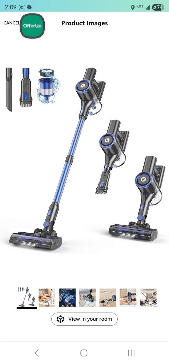 NADALY Cordless Vacuum Cleaner, Stick Vacuum