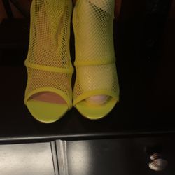 Fluorescent Yellow Heels size 10
