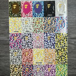 A Bathing Ape 2007 Different Stores Sticker Sheet Brand New Vintage Nigo Rare