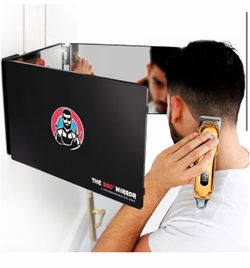 The 360 Mirror - 3 Way Mirror for Self Hair Cutting - Adjustable Trifold Barber Miror to Cut Your Own Hair - Tri Fold Self Haircut System for Men and 