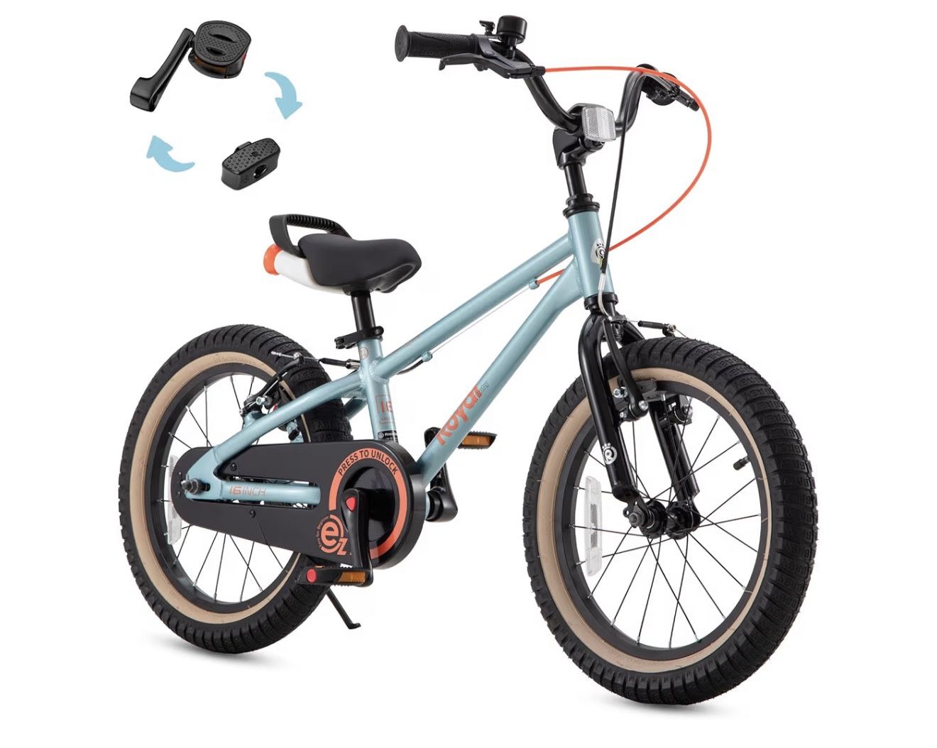 Brand New In The Box- 18 Inch-  RoyalBaby EZ Kids Bike, Lightweight Aluminum 2-in-1 Balance to Pedal Bike for Beginners Easy Learn Biking