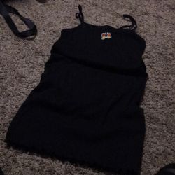 Black Dress With A Butterfly On It 