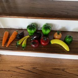 13 Glass Vegetables  And Fruit 