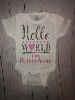 Hello world onesie with name