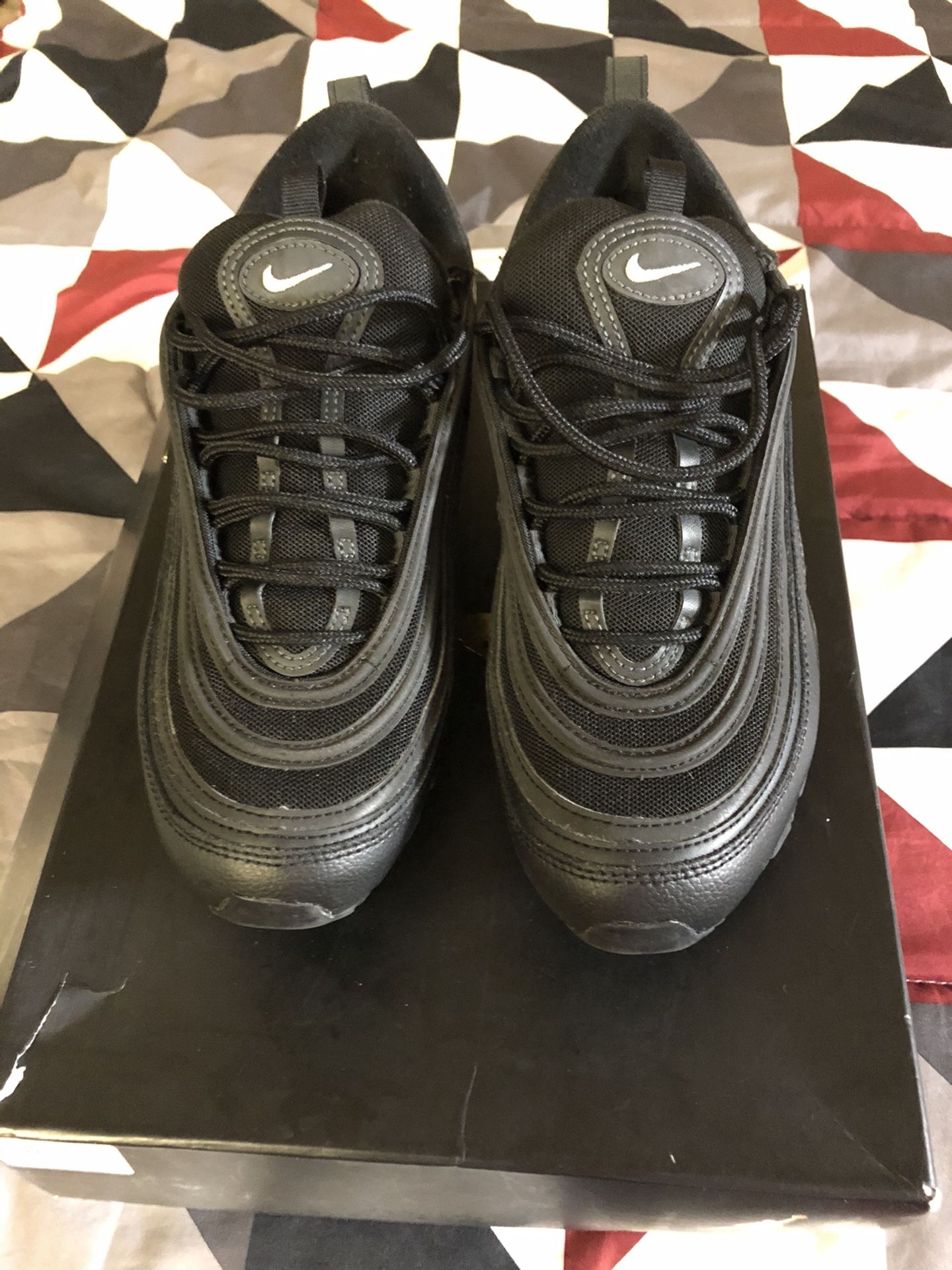 air max 97 triple black size 9