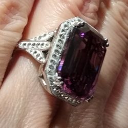 Stunning 🆕 Sterling Silver Swarovski Crystal Filigree Ring! 💍