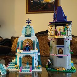Princess Rapunzel’s Tower And Frozen Castle With Anna