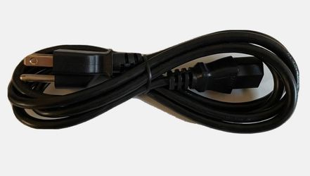Black AC Power Cord – Standard 3-Prong