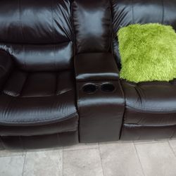 *Weekend Special*---Madrid Sleek Brown Leather Reclining 3 Piece Sets---Delivery And Easy Financing Available👏