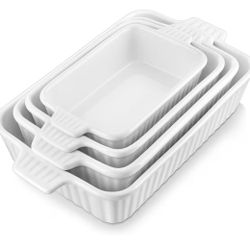 MALACASA Casserole Dishes for Oven, Porcelain Baking Dishes, 