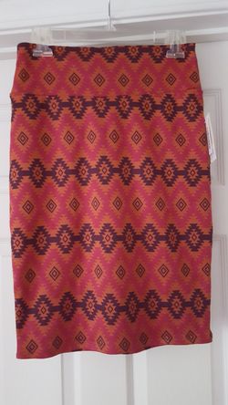 NWT LulaRoe Cassie Skirt Size Small Aztec Design Purple and Pink
