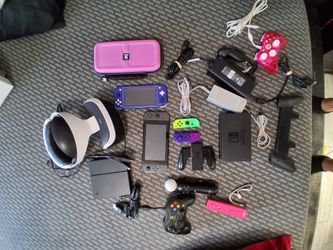 Video game console + controllers + games +ps virtual all work  great