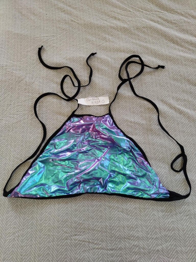 Oil Slick Metallic Halter Top