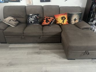 3 PC Sofa Pull Out Sectional W/Chase storage