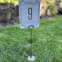 Table Tent Numbers w/ Bronze Metal Holders 