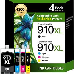 910XL e 8025e Ink Cartridges Replacement for HP Ink 910XL Black and Color Combo Pack OfficeJet Pro 8015e 8025e 8020 8028e 8035e 8010 8034e 802