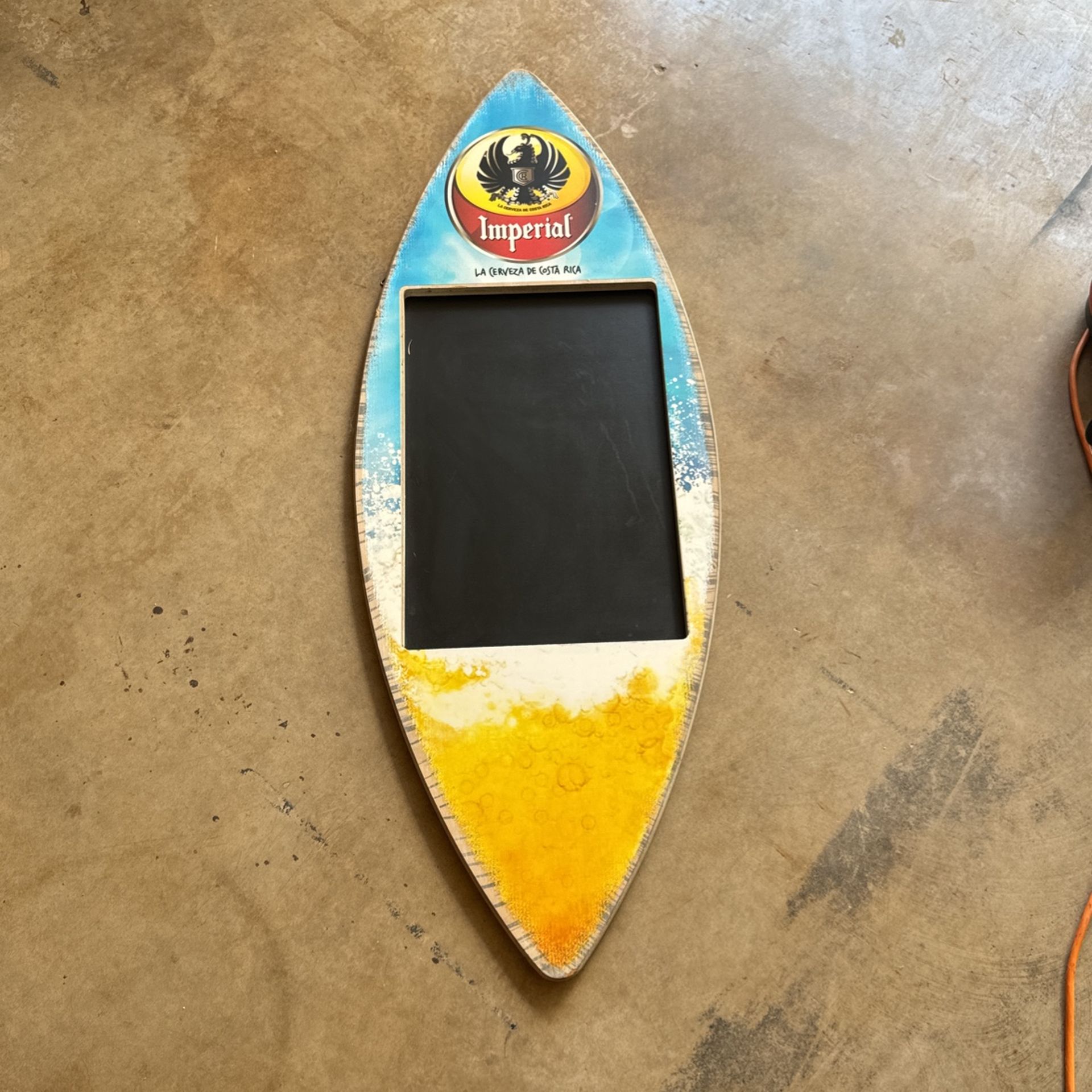 IMPERIAL BEER SURFBOARD MENU CHALKBOARD SIGN