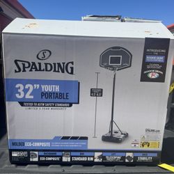 Spalding Eco-Composite 32 inch Telescoping Portable Basketball Hoop System