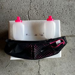 Nike Water Bottle Belt, Pink And Black 