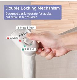Momcozy Retractable Mesh Baby Gate or Dog Gate, Child Safety Gate for Indoor or Outdoor, 33-inches Tall with up to 55-inches Wide Extension, White
