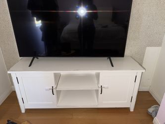 TV Stand White Farmhouse Child Proofed